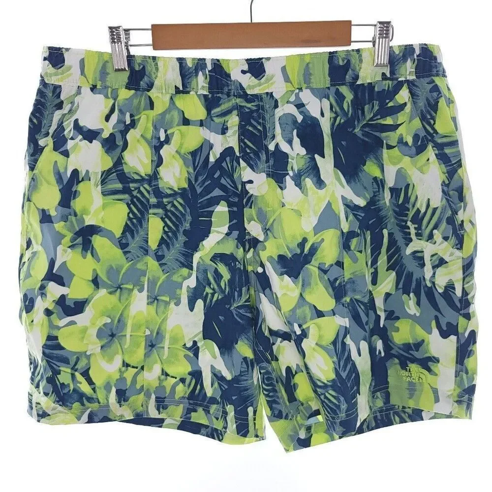 The North Face Flash Dry V Pull On Camo Printed Mens Shorts Size XL Relaxed Fit